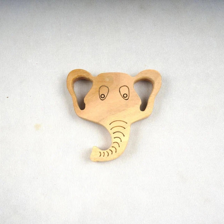 Neem Wood Teether - Elephant Face + Hippo