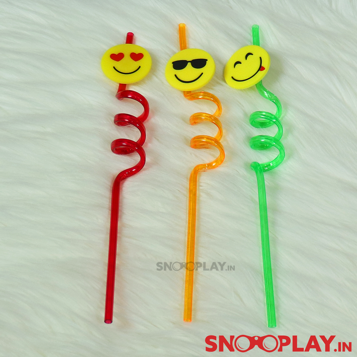 Emoji Straws (Set of 3 Quirky Straws)