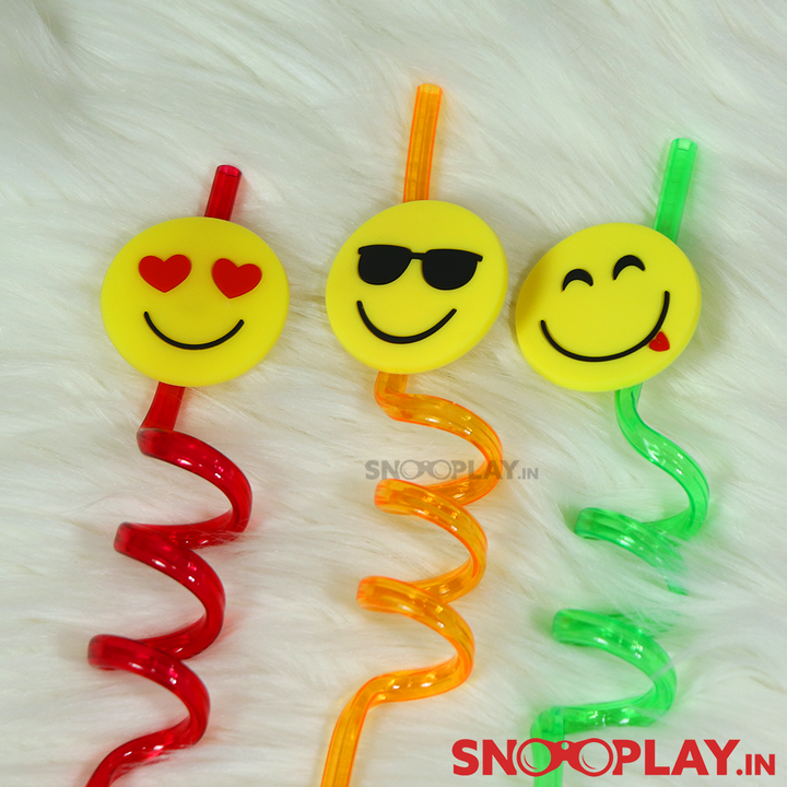 Emoji Straws (Set of 3 Quirky Straws)