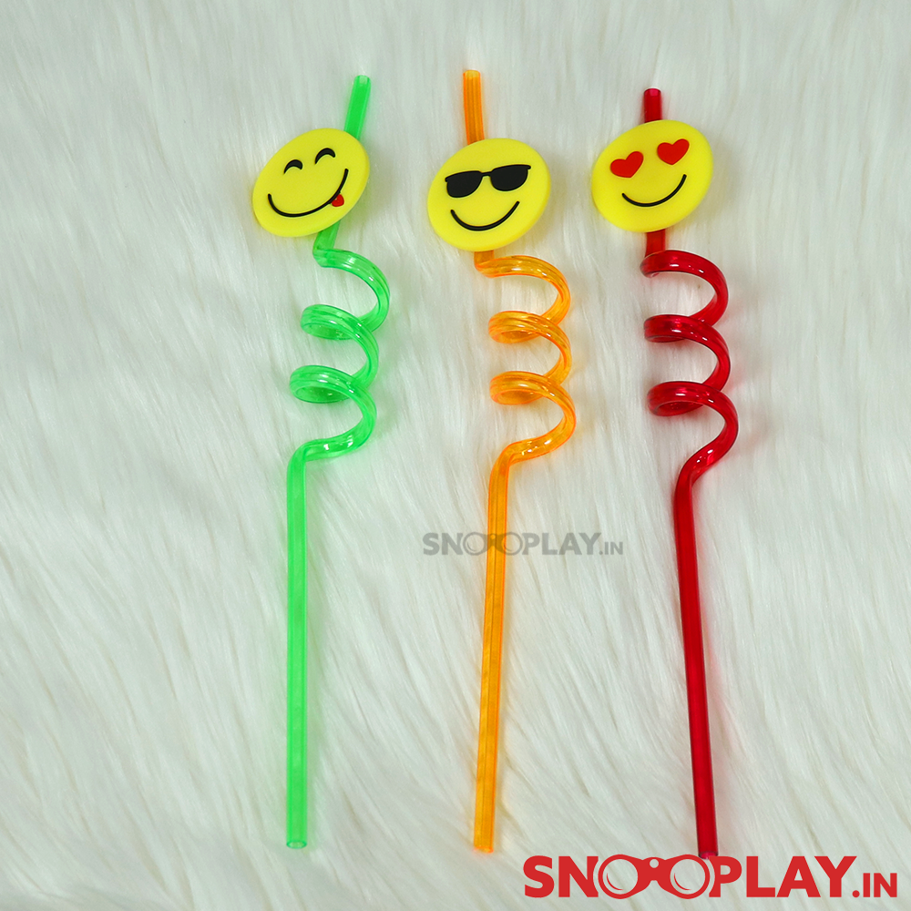 Emoji Straws (Set of 3 Quirky Straws)