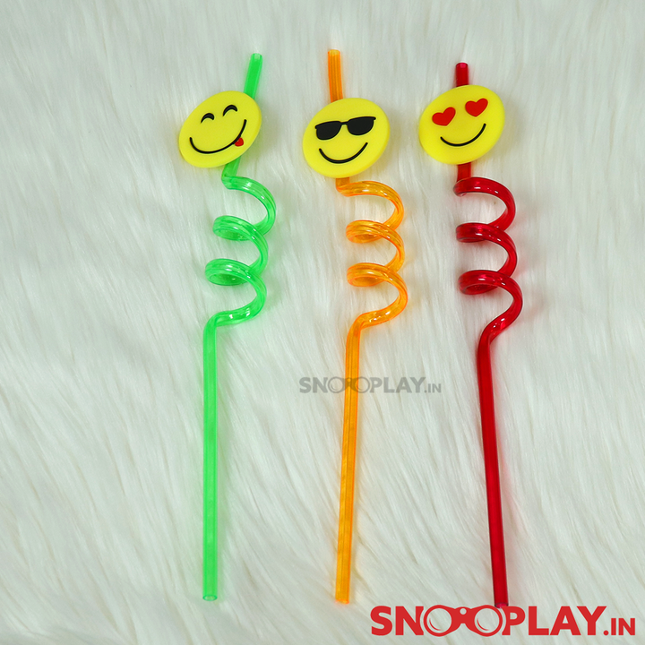 Emoji Straws (Set of 3 Quirky Straws)