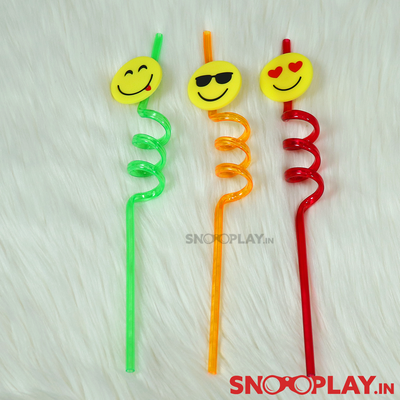 Emoji Straws (Set of 3 Quirky Straws)