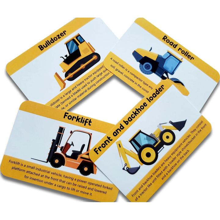 Construction Tools and Vehicles Flash Cards- Pack of 20