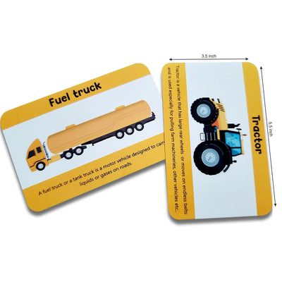 Construction Tools and Vehicles Flash Cards- Pack of 20