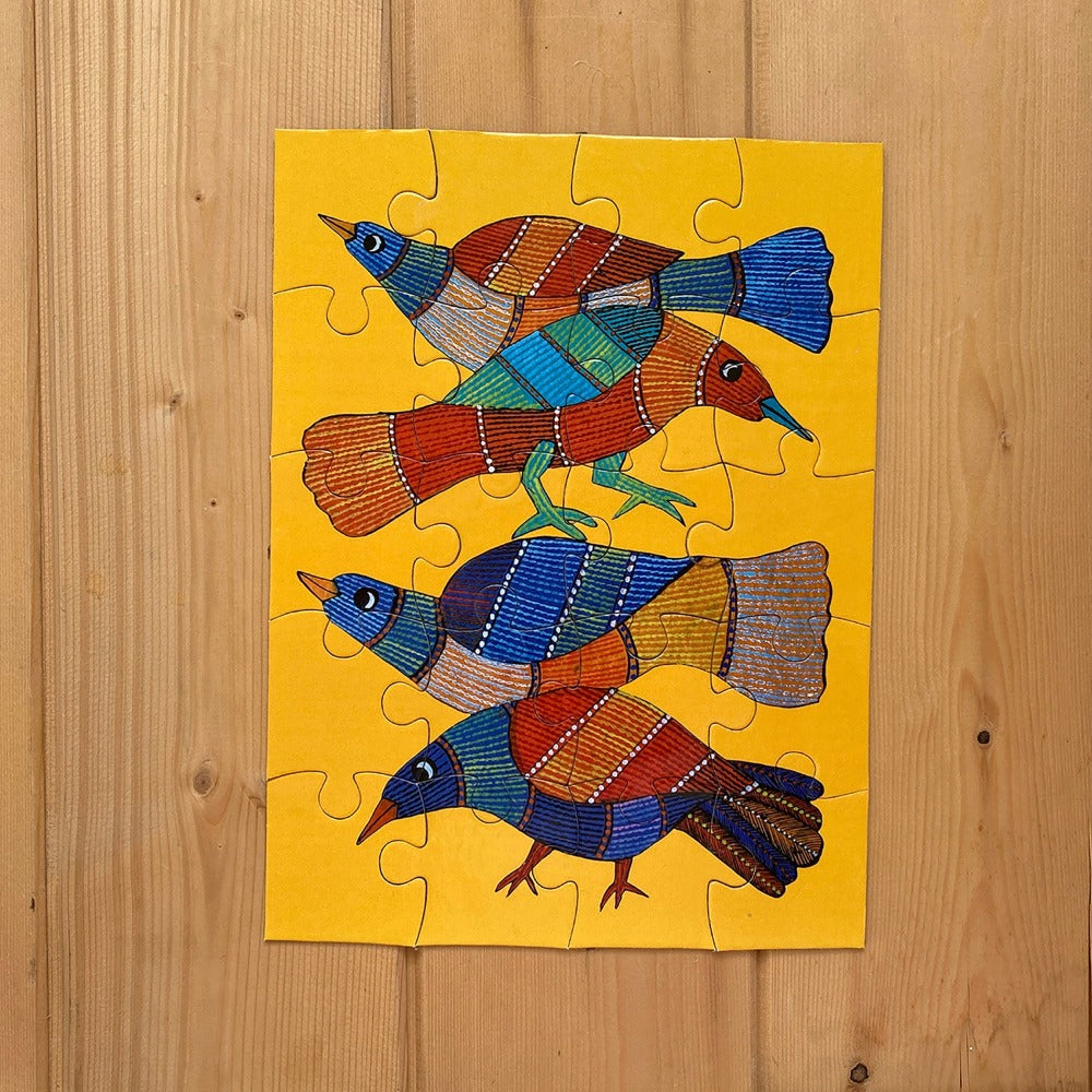 Jigsaw Puzzle 20 PC - Gond  Bird and Fish