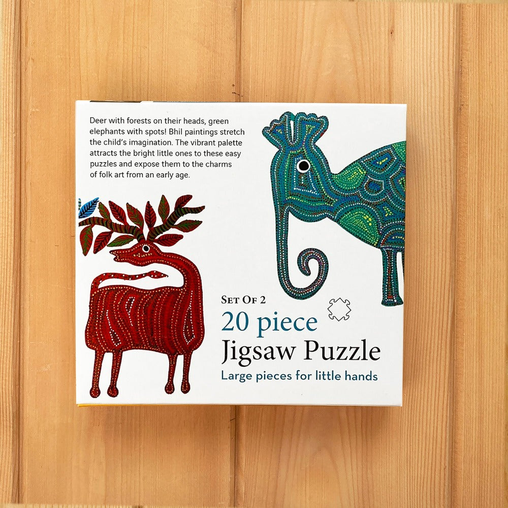 Jigsaw Puzzle 20 PC - Bhil Elephant and Deer