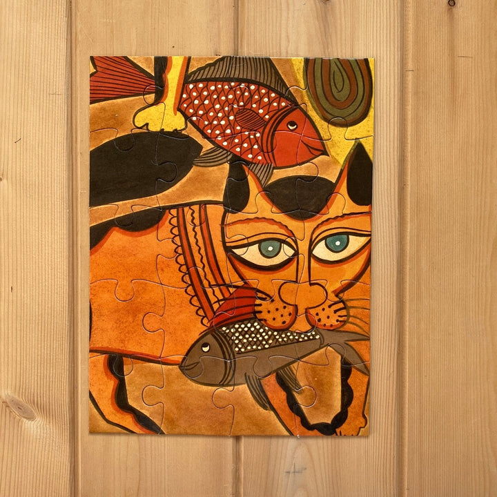 Jigsaw Puzzle 20 PC - Kalighat Pat cats