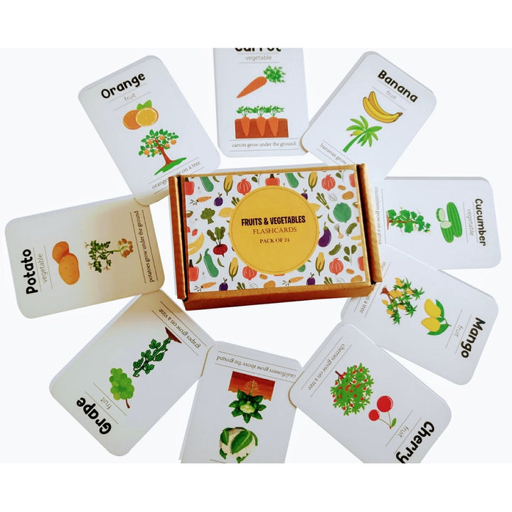 Fruits and Vegetables Flashcards- Pack of 24