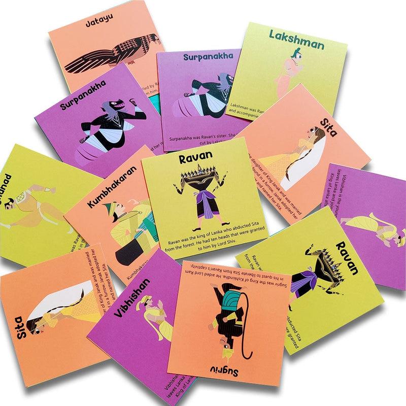 Ramayan Character Memory Card Game Flashcards -Pack of 26( Includes 13 Character)