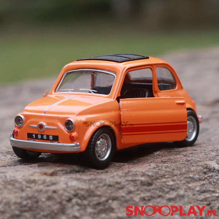 Classic Italian Diecast Car Scale Model resembling Fiat 500- Assorted Colors