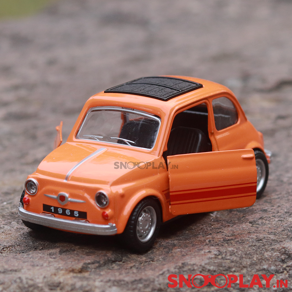 Classic Italian Diecast Car Scale Model resembling Fiat 500- Assorted Colors