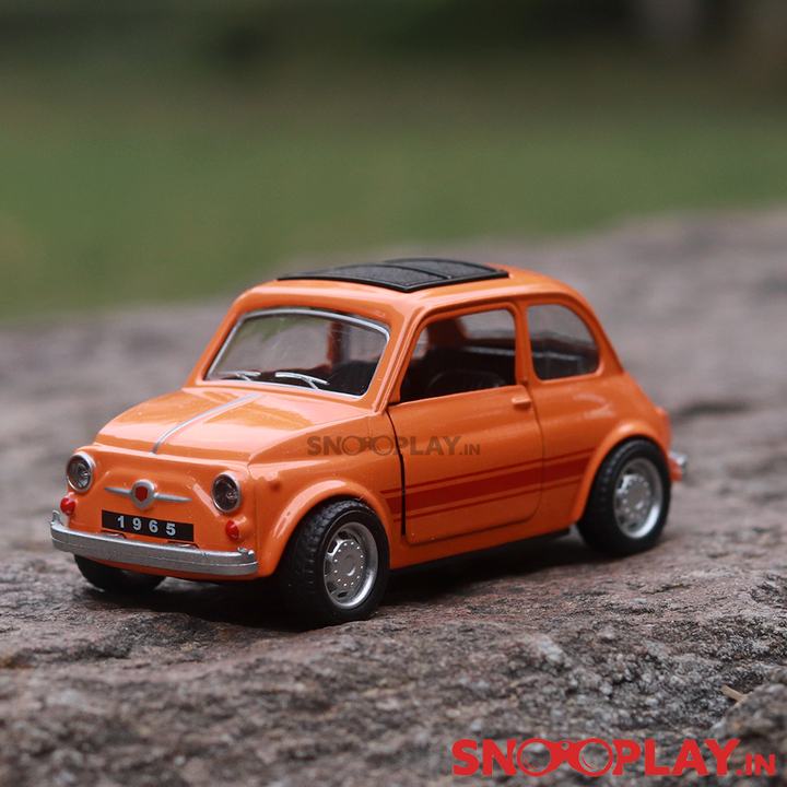 Classic Italian Diecast Car Scale Model resembling Fiat 500- Assorted Colors