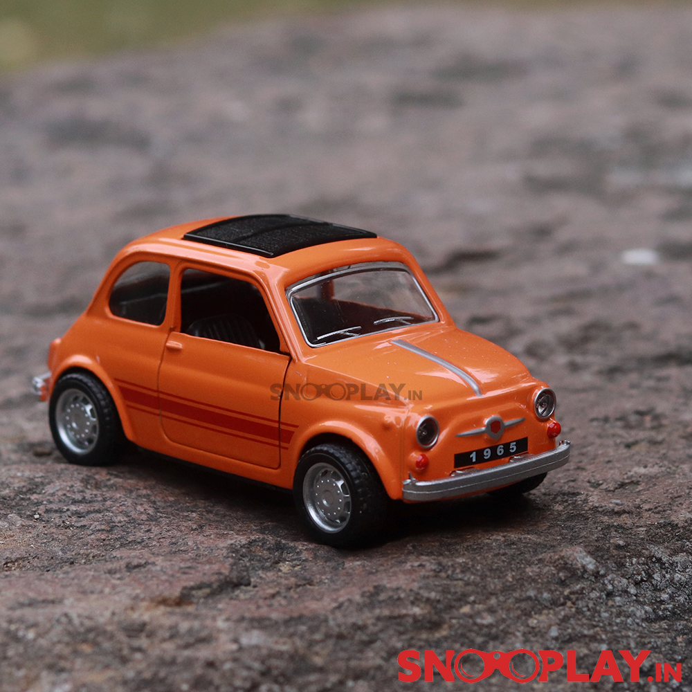 Classic Italian Diecast Car Scale Model resembling Fiat 500- Assorted Colors