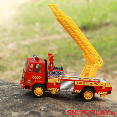 Fire Truck with Openable Ladder  side shot open ladder