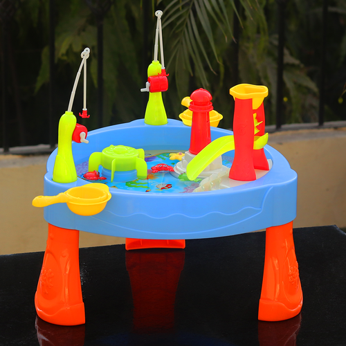 25 Pieces Mini Water Pool Fishing Game with Legs | Lights & Sound (3-8 Years)