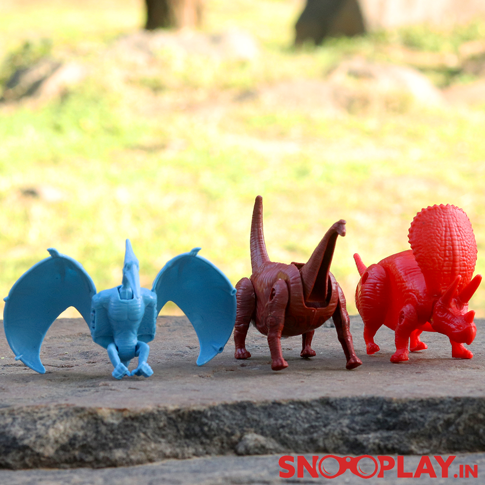 Foldable Plastic Dinosaur (Set of 3)