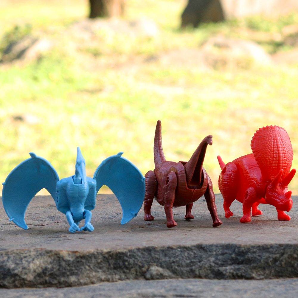 Foldable Plastic Dinosaur (Set of 3)