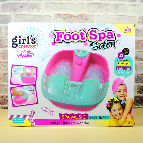Electronic Foot Spa Salon Play Set with Bubbles & Music (3-8 Years)