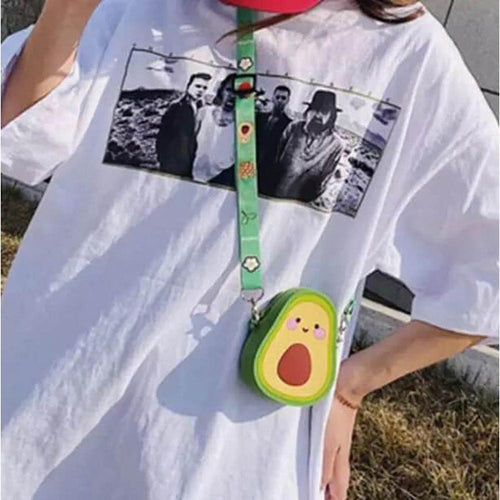 Fruity Silicone Sling Bag with Detachable Strap - Avacado