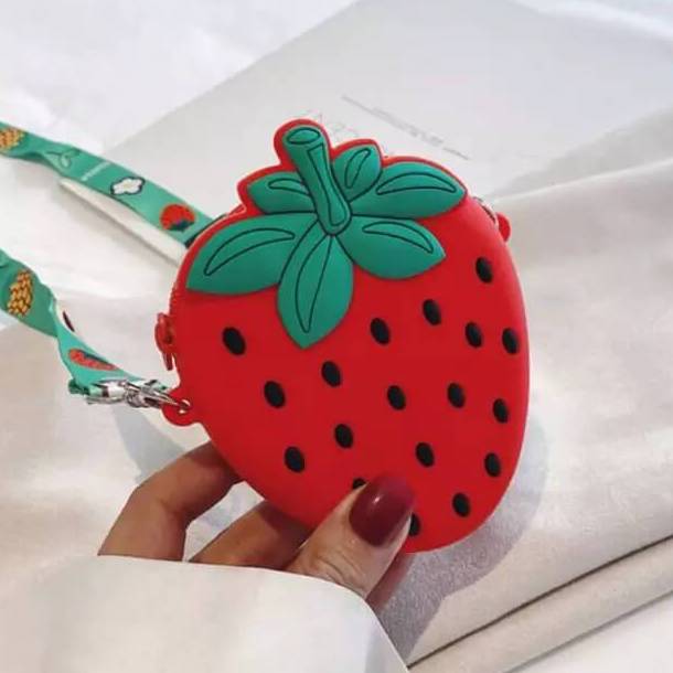 Fruity Silicone Sling Pouch Bag with Detachable Strap