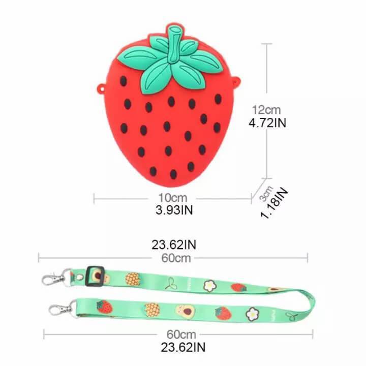 Fruity Silicone Sling Pouch Bag with Detachable Strap