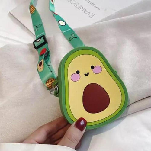 Fruity Silicone Sling Bag with Detachable Strap - Avacado