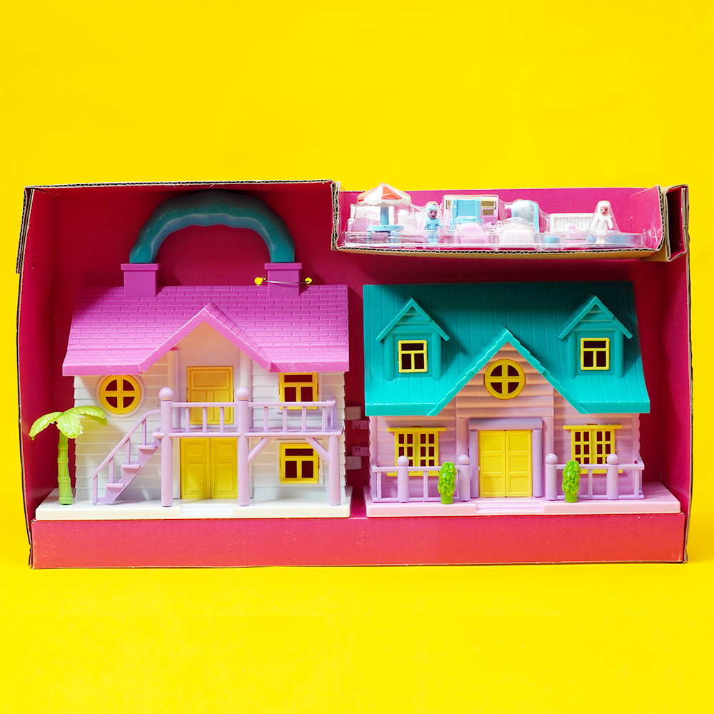 The Family Welcome House playset toy comes with every essential item a home has- a house, mom, dad, child, cupboards, sofas and even minuscule mirror, lamps, dressing table and many more!  
