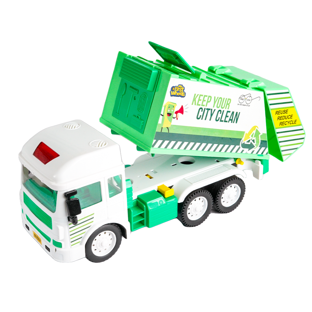 Friction Powered Realistic Garbage Truck Toy