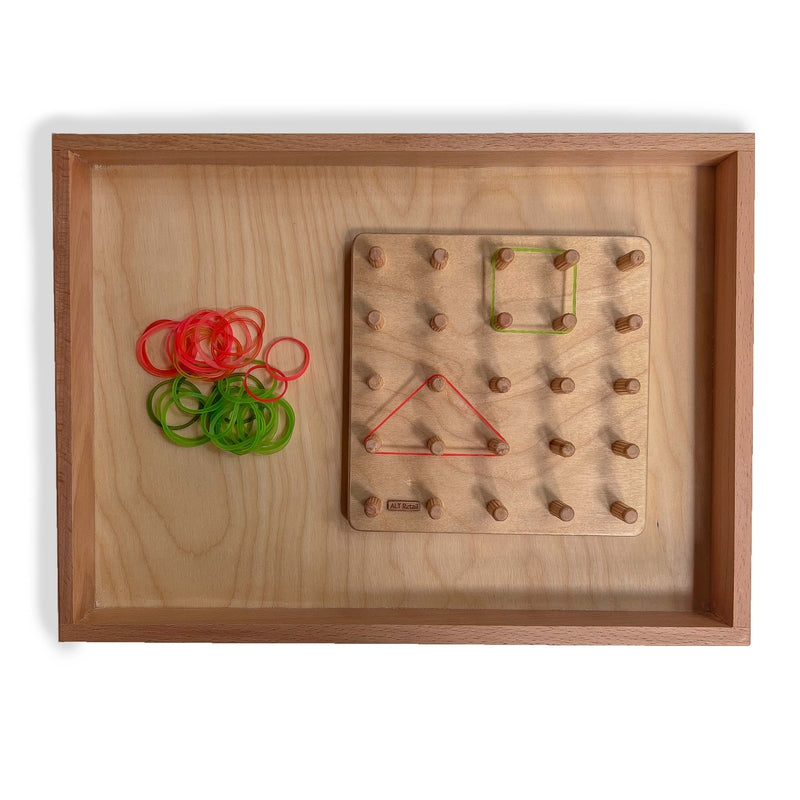 Geoboard / Wooden Peg Board / Montessori / Learning Toy / Sensory