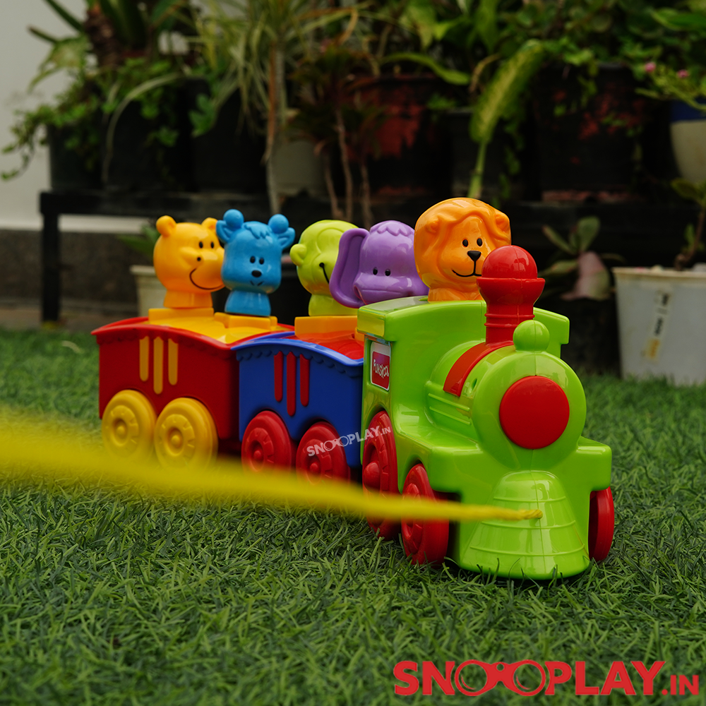 Pull Along Toy Train Set for Kids (With Cute Animal Toy Figures)