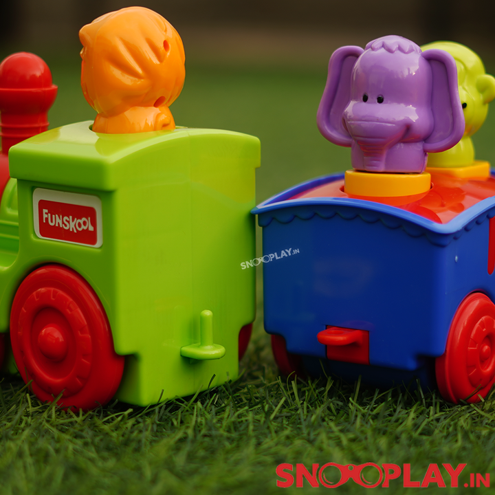 Pull Along Toy Train Set for Kids (With Cute Animal Toy Figures)