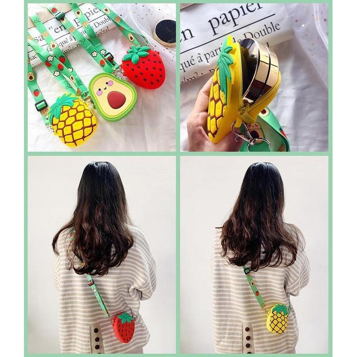 Fruity Silicone Sling Pouch Bag with Detachable Strap