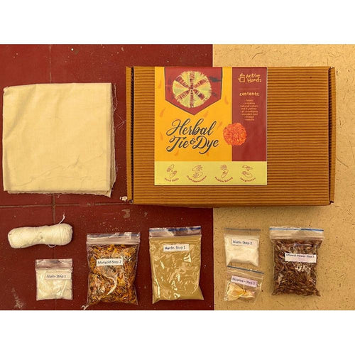 Active Hands DIY Herbal Tie & Dye Kit | Natural Colors & Fabric Art (7 Years till Grown Ups)