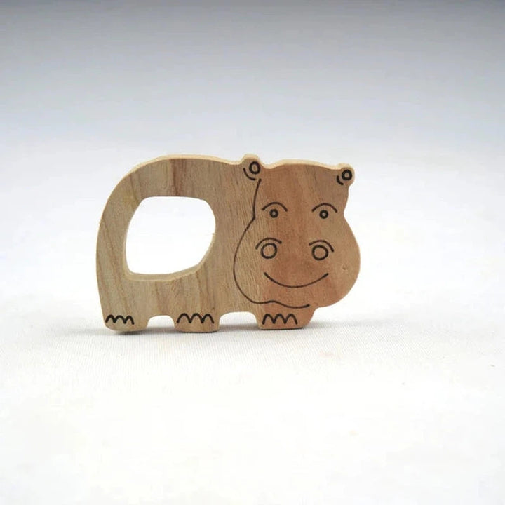 Neem Wood Teether - Elephant Face + Hippo