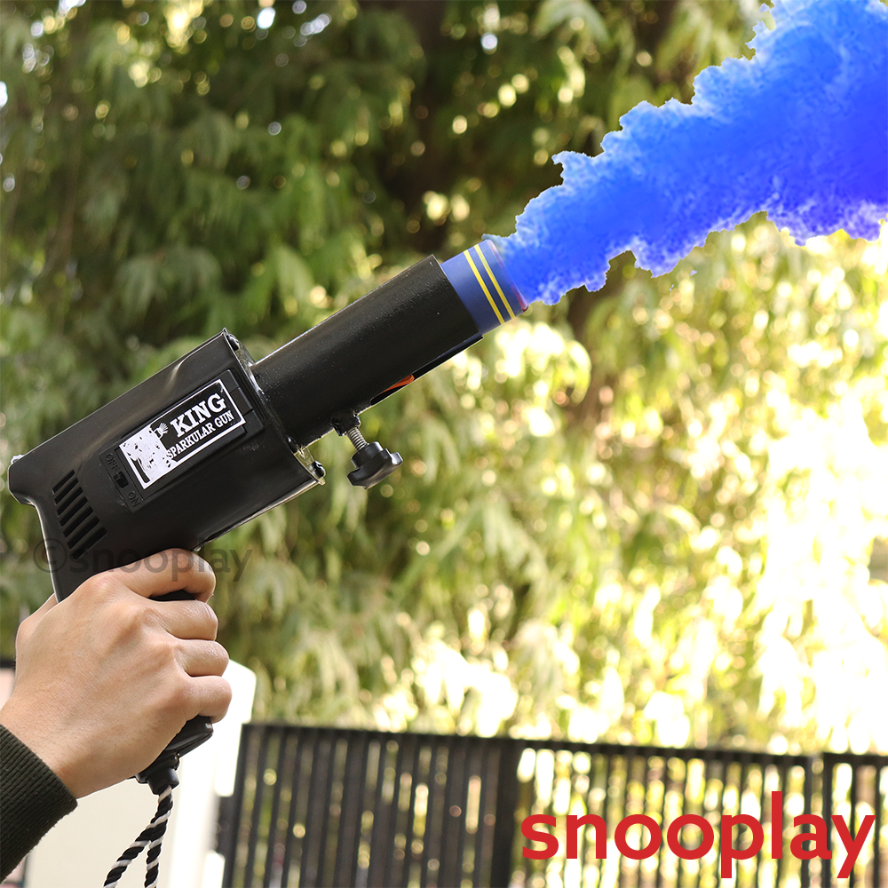 Holi Color Blaster with 6 Scented Colour Fog Ignitors (Saphire Black)