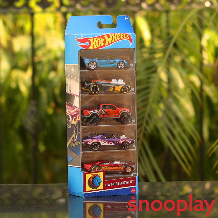 Diecast Hotwheels Horsepower - Pack of 5 Cars