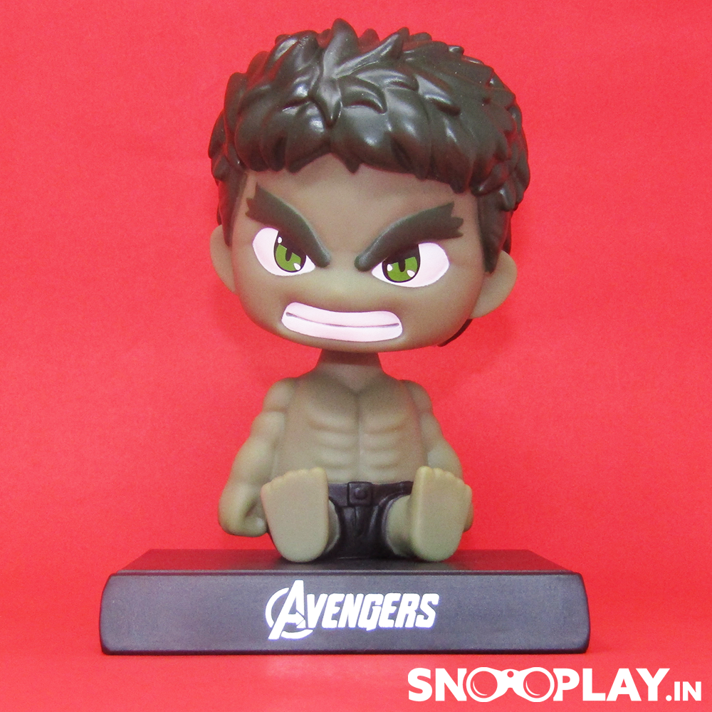 Front view of Hulk Bobble Head action figure for all the Marvel fans.