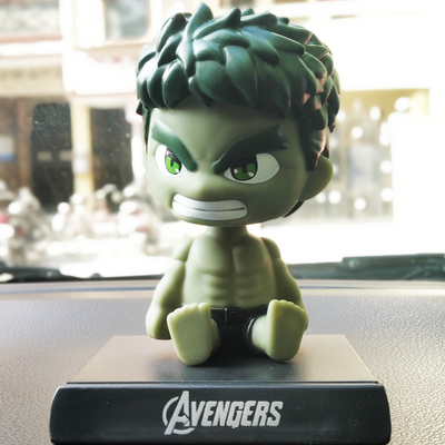 Hulk Bobble Head Action Figure placed on the dashboard. It looks perfect for car or office decor.