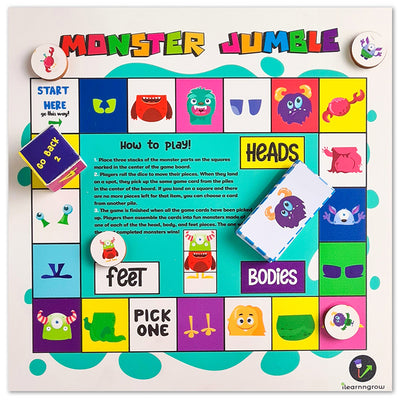 Monster Jumble Board Game- Make the Monster and Win the Game