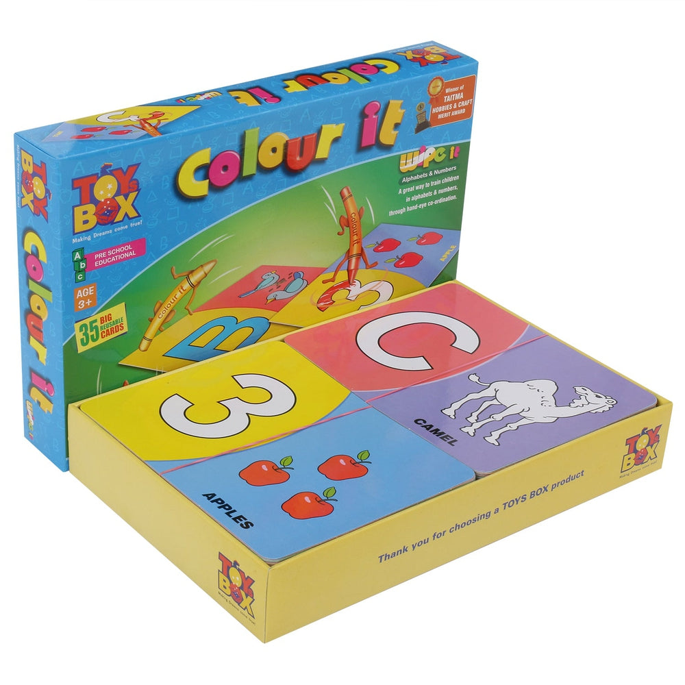 Colour It - Wipe It | Alphabets & Numbers (3-6 Years)