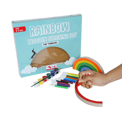 Rainbow Stacker Colouring Wooden Toy Kit