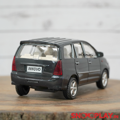 The most popular SUV, Innovo Toy car, black in colour, that has a pull back feature.