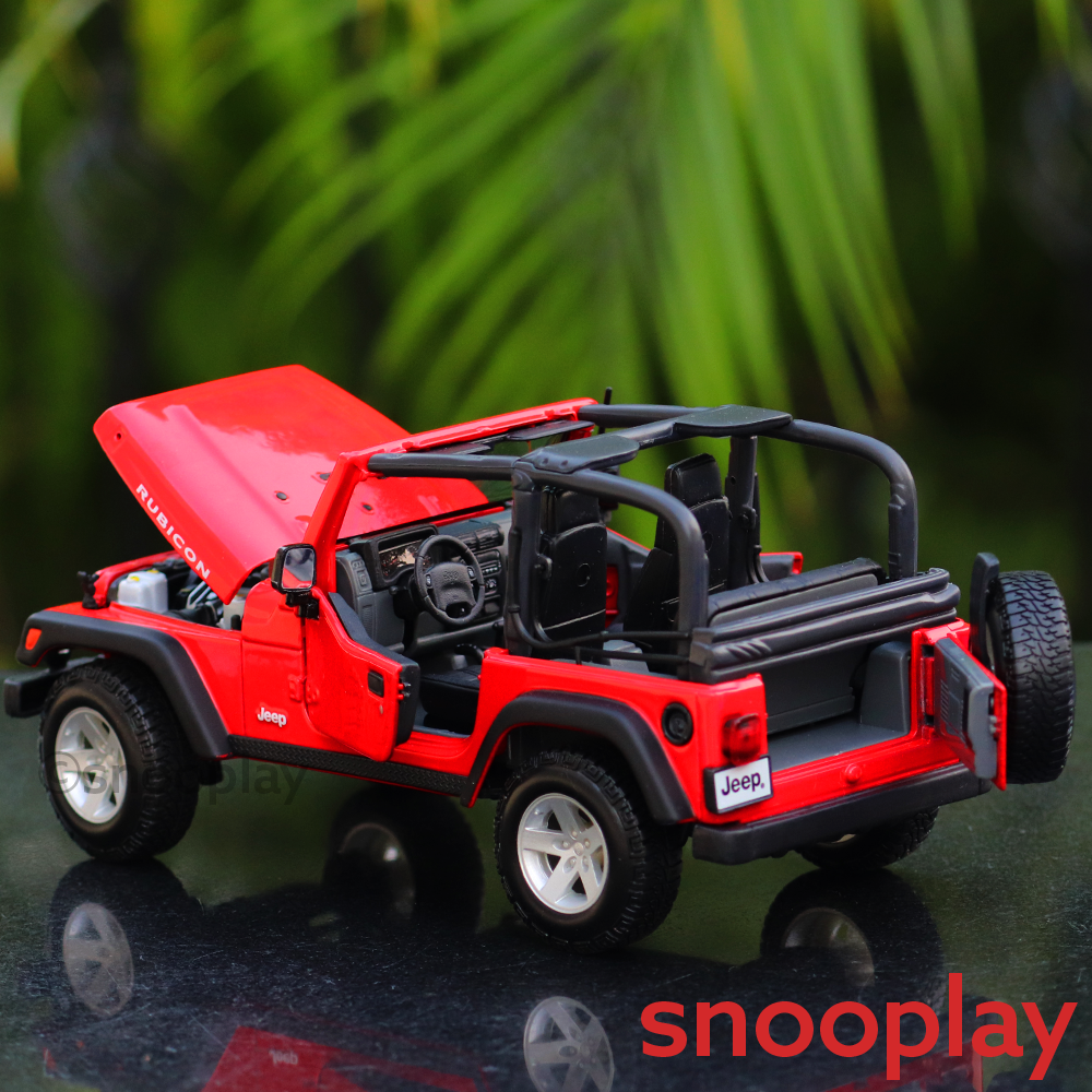 Licensed Jeep Wrangler Rubicon (Open Roof) Diecast Car Model (1:18 Scale)