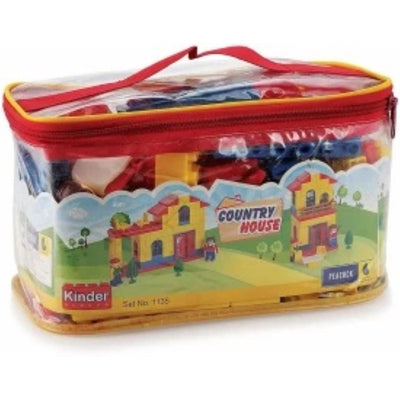 Kinder Blocks Country House PVC Bag (Building Blocks Set) – 121 Pieces