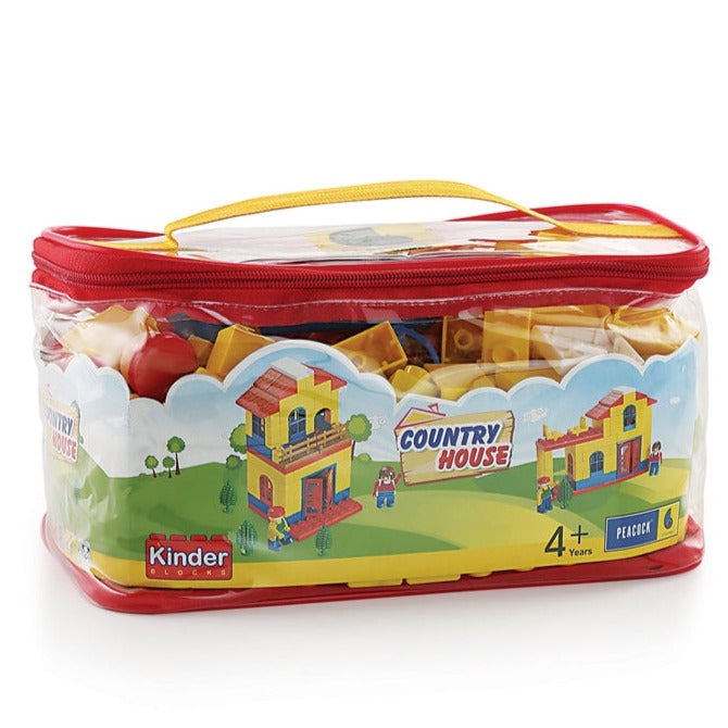 Kinder Blocks Country House PVC Bag (Building Blocks Set) – 121 Pieces