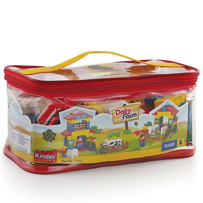 Kinder Blocks Dairy Farm PVC Bag (Building Blocks Set) – 64 Pieces
