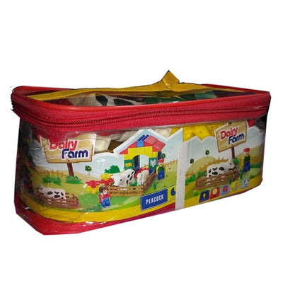 Kinder Blocks Dairy Farm PVC Bag (Building Blocks Set) – 64 Pieces