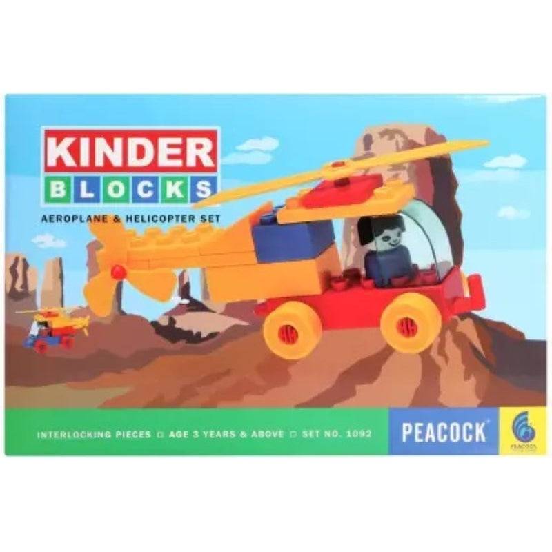 Kinder Blocks Helicopter Set (Building Blocks Set) – 32 Pieces