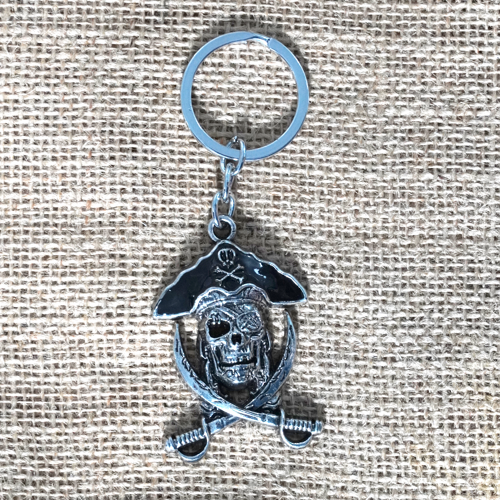 Pirate Skull Metal Keychain