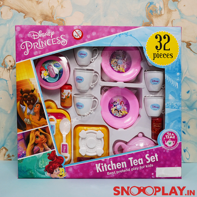 Kitchen Tea Set with Apron for Kids (Princess Tea Party Playset)